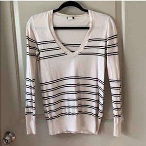 ⚓️J.Crew cream & black striped 100% cotton sweater